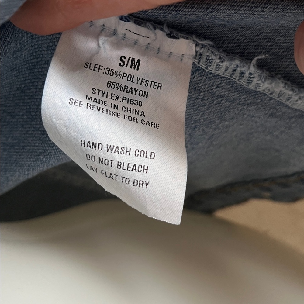 Grommet Gingham Ribbon Jean Jacket - Picture 6 of 6